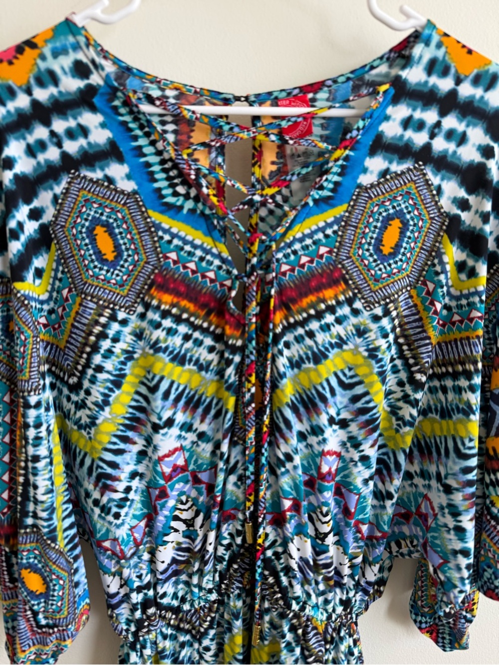Red Carter Multicolor Aztec Print Romper - Picture 2 of 6